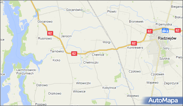 mapa Chełmce gmina Kruszwica, Chełmce gmina Kruszwica na mapie Targeo