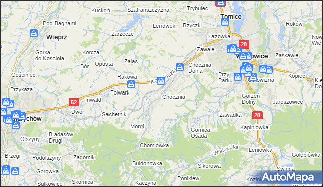 mapa Chocznia, Chocznia na mapie Targeo
