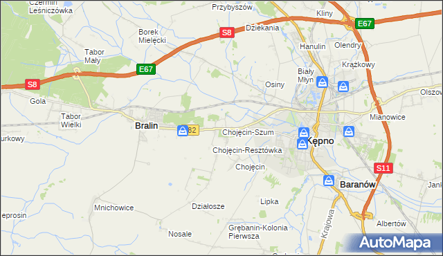 mapa Chojęcin-Szum, Chojęcin-Szum na mapie Targeo