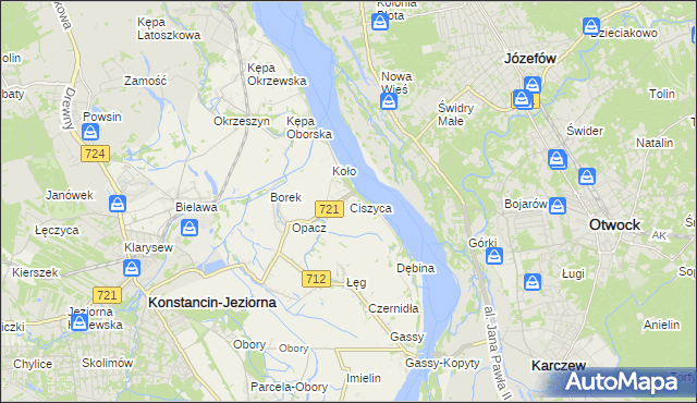 mapa Ciszyca gmina Konstancin-Jeziorna, Ciszyca gmina Konstancin-Jeziorna na mapie Targeo
