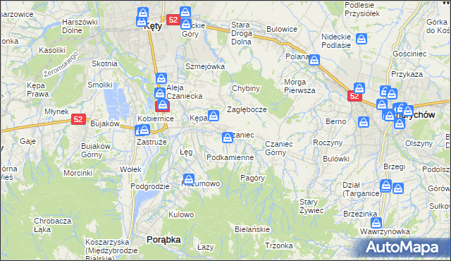 mapa Czaniec, Czaniec na mapie Targeo