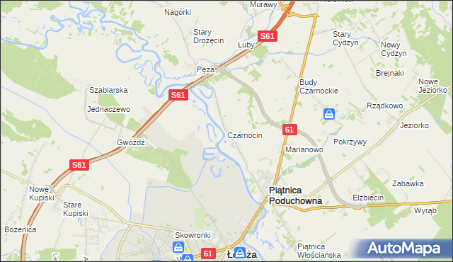 mapa Czarnocin gmina Piątnica, Czarnocin gmina Piątnica na mapie Targeo