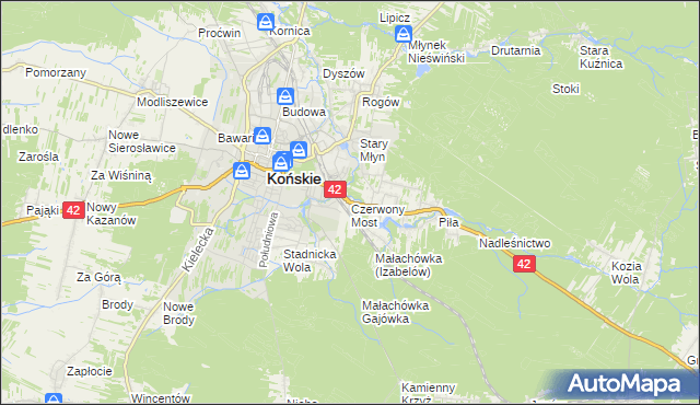 mapa Czerwony Most, Czerwony Most na mapie Targeo