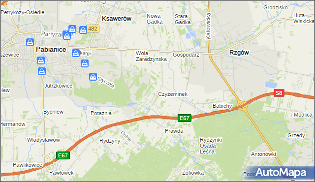 mapa Czyżeminek, Czyżeminek na mapie Targeo