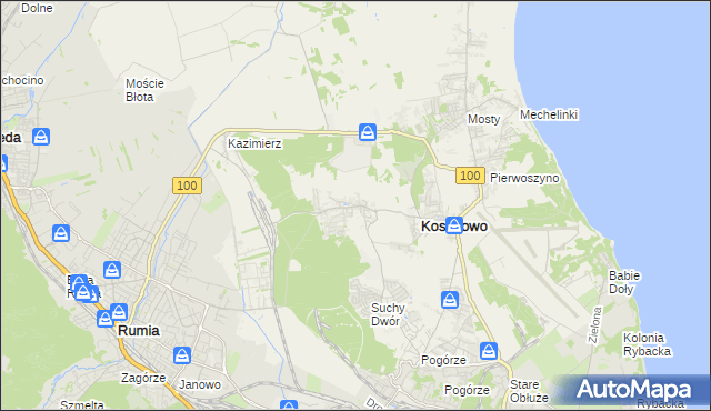 mapa Dębogórze, Dębogórze na mapie Targeo