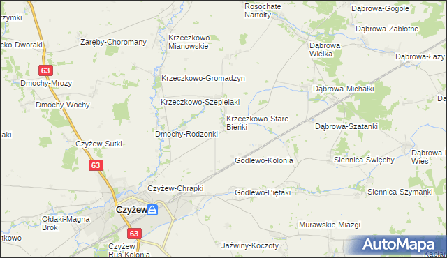mapa Dmochy-Wypychy, Dmochy-Wypychy na mapie Targeo