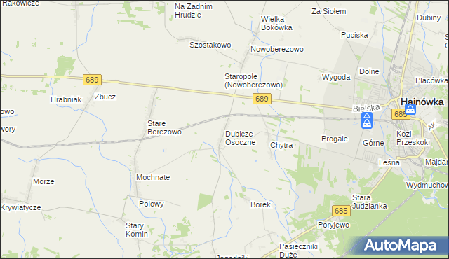 mapa Dubicze Osoczne, Dubicze Osoczne na mapie Targeo