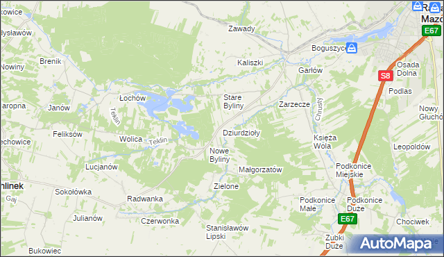 mapa Dziurdzioły, Dziurdzioły na mapie Targeo