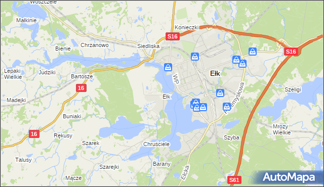 mapa Ełk powiat ełcki, Ełk powiat ełcki na mapie Targeo