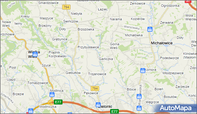 mapa Garliczka, Garliczka na mapie Targeo