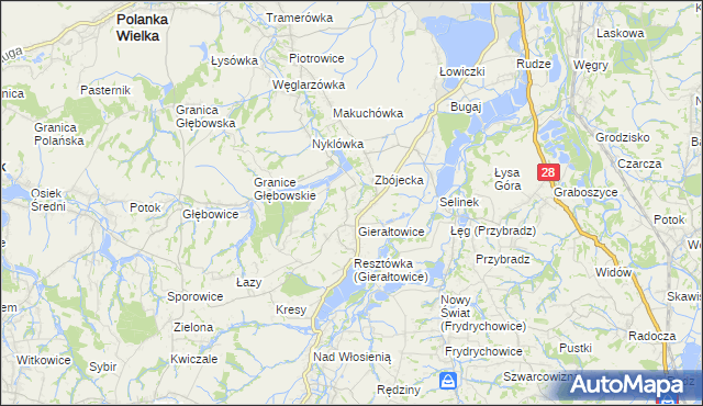 mapa Gierałtowiczki, Gierałtowiczki na mapie Targeo