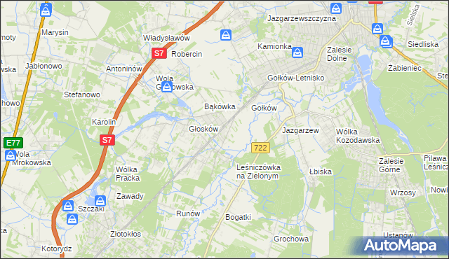 mapa Głosków-Letnisko, Głosków-Letnisko na mapie Targeo