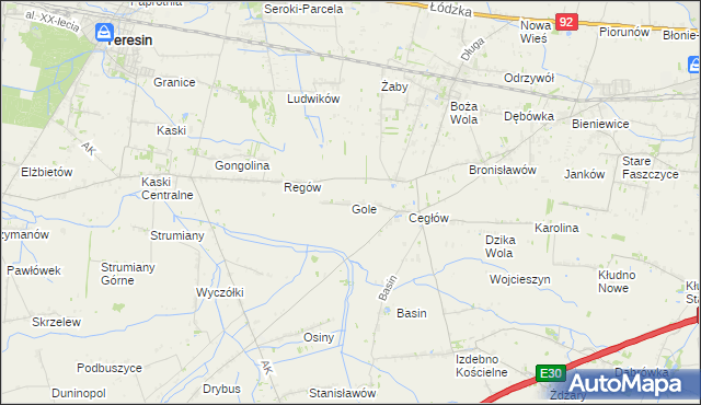 mapa Gole gmina Baranów, Gole gmina Baranów na mapie Targeo