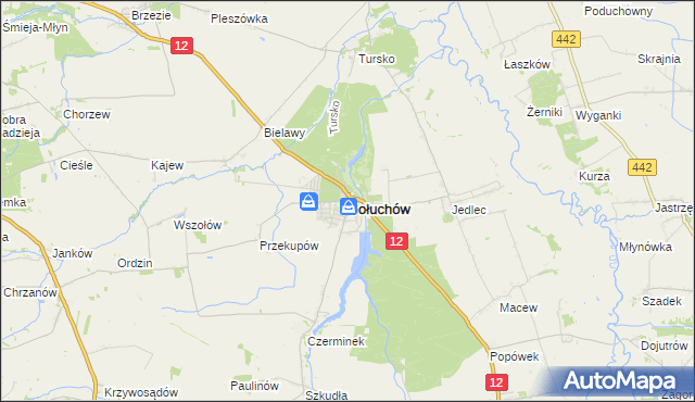 mapa Gołuchów powiat pleszewski, Gołuchów powiat pleszewski na mapie Targeo