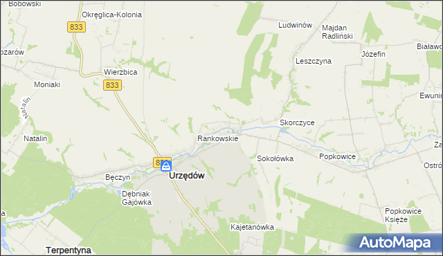 mapa Góry gmina Urzędów, Góry gmina Urzędów na mapie Targeo
