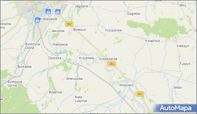 mapa Grodziszcze gmina Świdnica, Grodziszcze gmina Świdnica na mapie Targeo