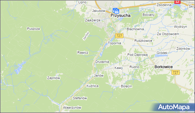 mapa Gwarek, Gwarek na mapie Targeo