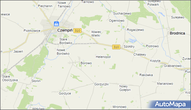 mapa Helenopol gmina Czempiń, Helenopol gmina Czempiń na mapie Targeo