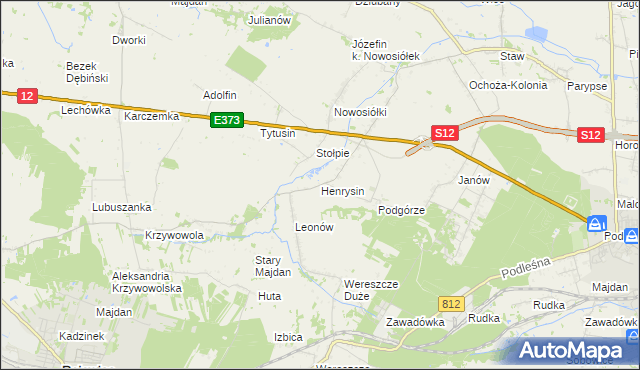 mapa Henrysin gmina Chełm, Henrysin gmina Chełm na mapie Targeo