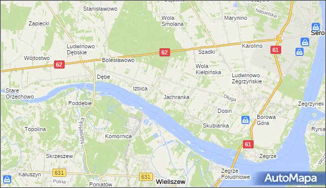 mapa Jachranka, Jachranka na mapie Targeo