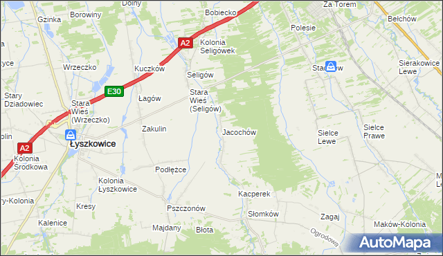 mapa Jacochów, Jacochów na mapie Targeo