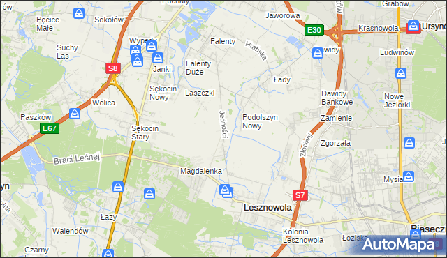 mapa Janczewice, Janczewice na mapie Targeo
