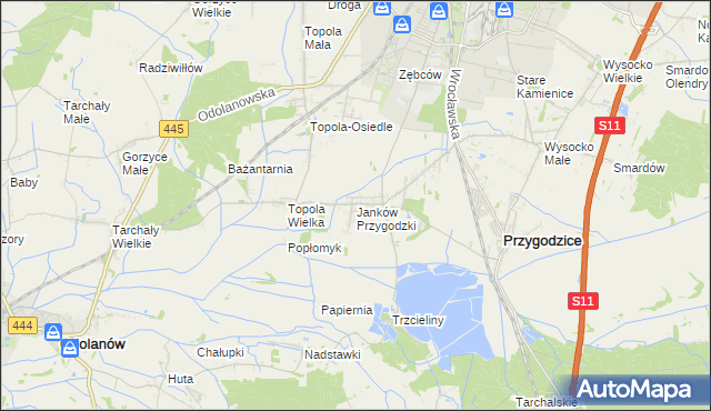 mapa Janków Przygodzki, Janków Przygodzki na mapie Targeo