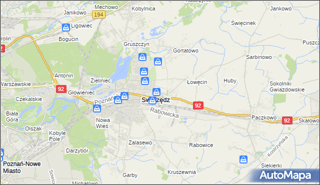 mapa Jasin gmina Swarzędz, Jasin gmina Swarzędz na mapie Targeo