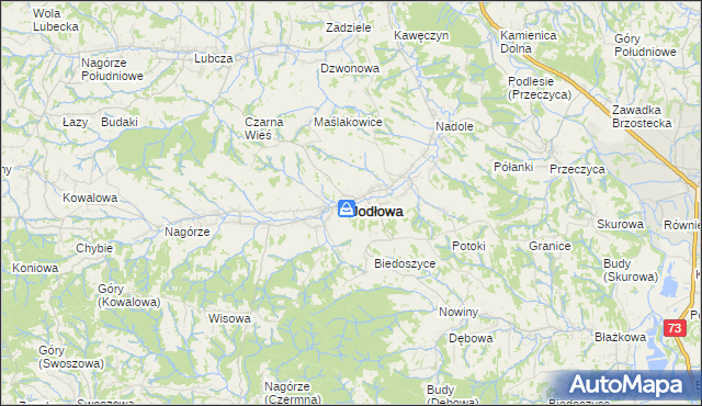 mapa Jodłowa, Jodłowa na mapie Targeo