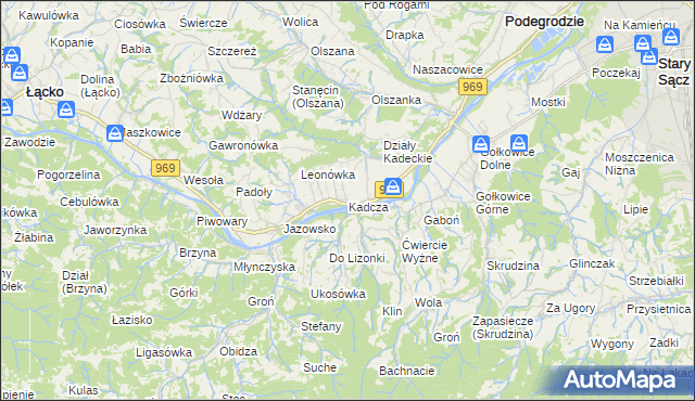 mapa Kadcza, Kadcza na mapie Targeo
