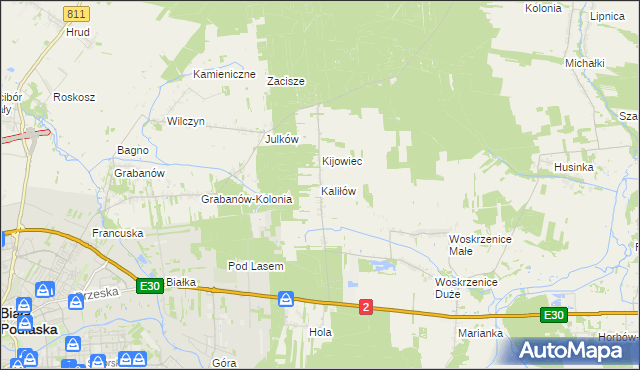 mapa Kaliłów, Kaliłów na mapie Targeo