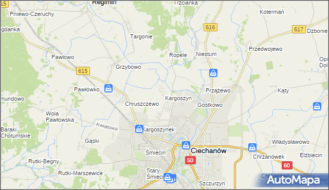 mapa Kargoszyn, Kargoszyn na mapie Targeo