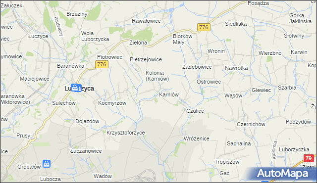 mapa Karniów, Karniów na mapie Targeo