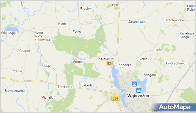 mapa Katarzynki gmina Ryńsk, Katarzynki gmina Ryńsk na mapie Targeo