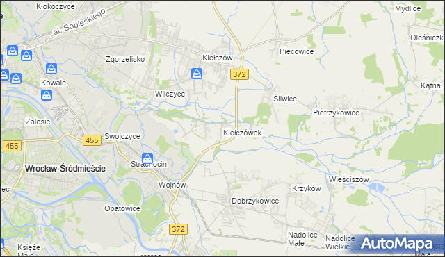 mapa Kiełczówek, Kiełczówek na mapie Targeo