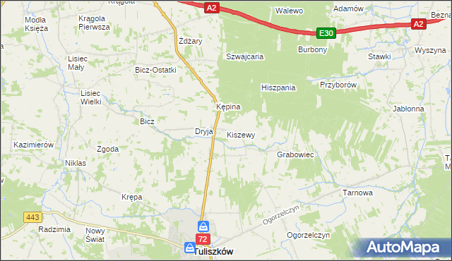 mapa Kiszewy, Kiszewy na mapie Targeo