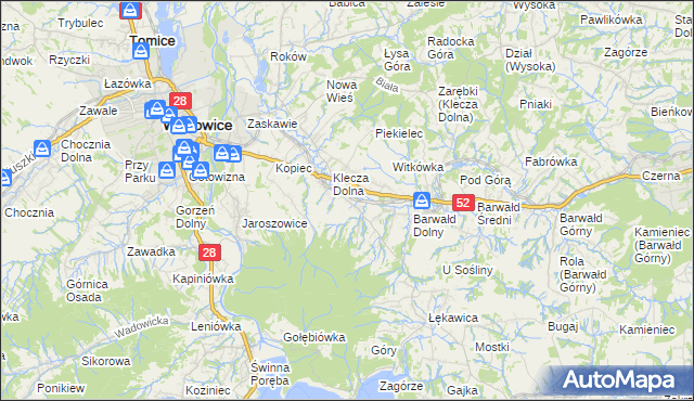 mapa Klecza Górna, Klecza Górna na mapie Targeo