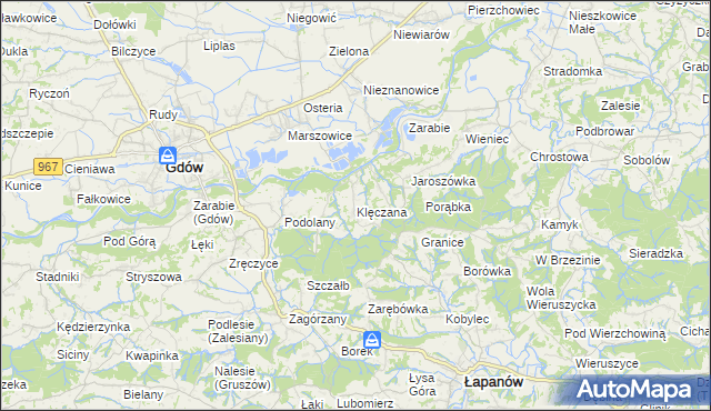 mapa Klęczana, Klęczana na mapie Targeo