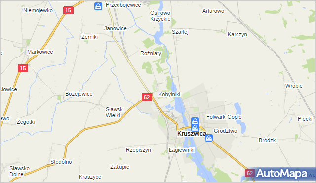 mapa Kobylniki gmina Kruszwica, Kobylniki gmina Kruszwica na mapie Targeo