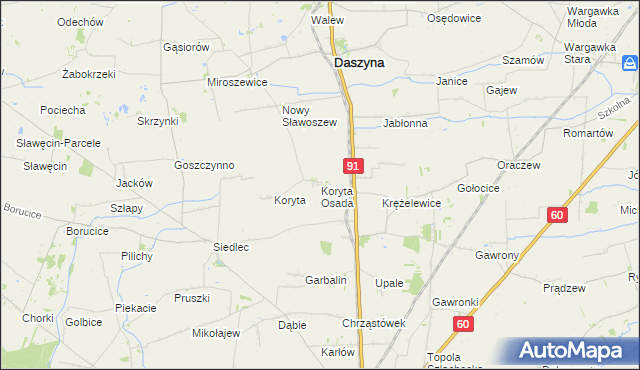 mapa Koryta Osada, Koryta Osada na mapie Targeo