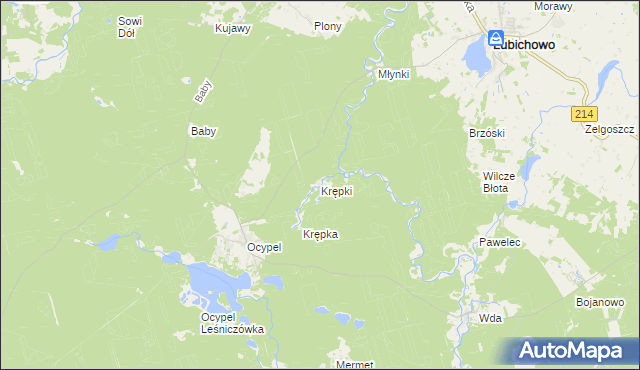 mapa Krępki, Krępki na mapie Targeo