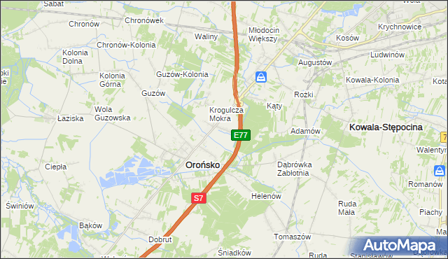 mapa Krogulcza Sucha, Krogulcza Sucha na mapie Targeo