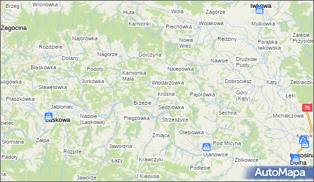mapa Krosna, Krosna na mapie Targeo