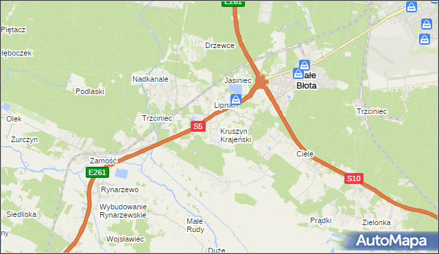 mapa Kruszyn Krajeński, Kruszyn Krajeński na mapie Targeo