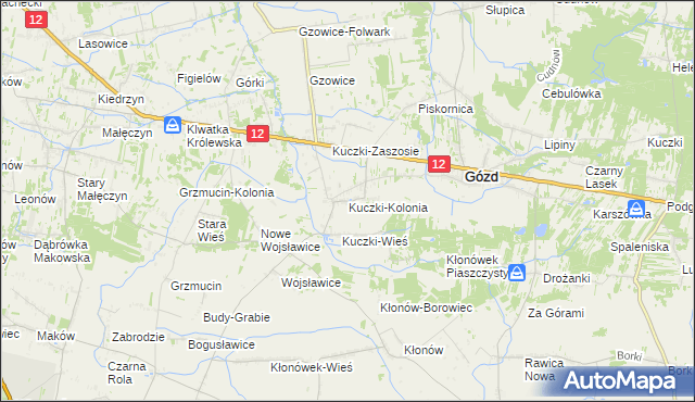 mapa Kuczki-Kolonia, Kuczki-Kolonia na mapie Targeo