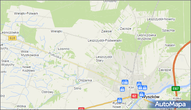 mapa Leszczydół Stary, Leszczydół Stary na mapie Targeo