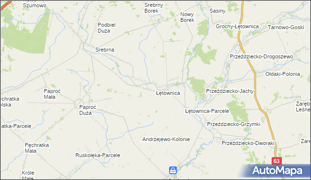 mapa Łętownica, Łętownica na mapie Targeo