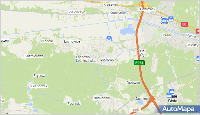 mapa Łochowo, Łochowo na mapie Targeo