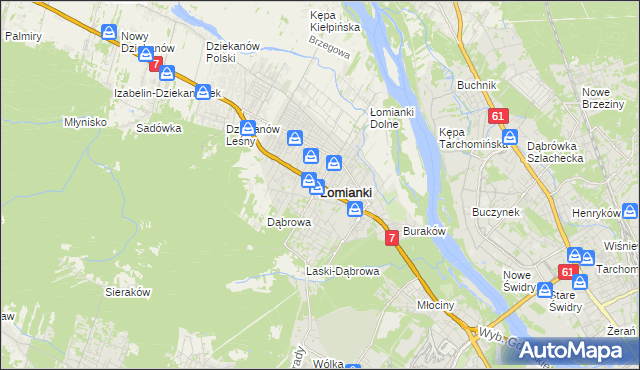 mapa Łomianki, Łomianki na mapie Targeo