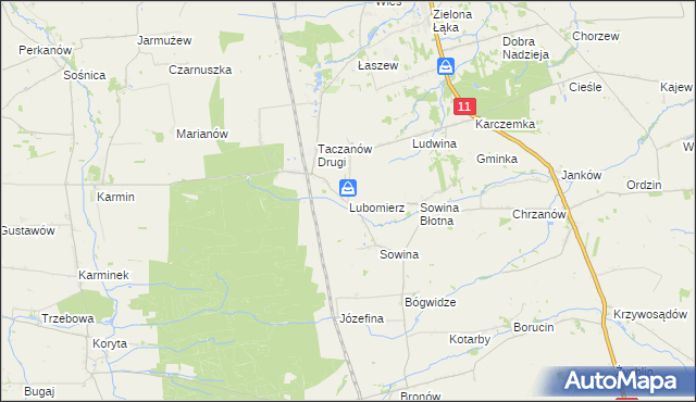 mapa Lubomierz gmina Pleszew, Lubomierz gmina Pleszew na mapie Targeo
